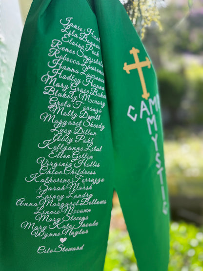 All 27 Names Camp Mystic PREMIUM Sash - $100 Donation - all proceeds go to Mystic families