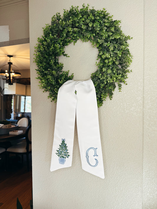 Personalized Wreath Sash| Birdie Embroidery