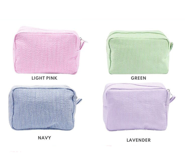 Monogrammed Seersucker Bags