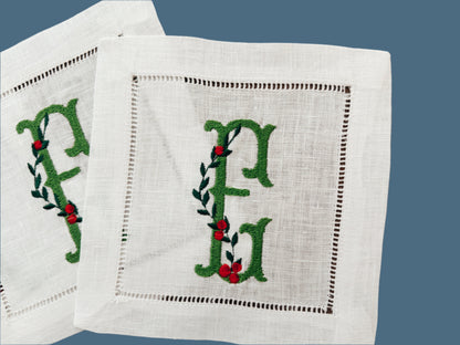 Personalized Cocktail Napkins | Birdie Embroidery